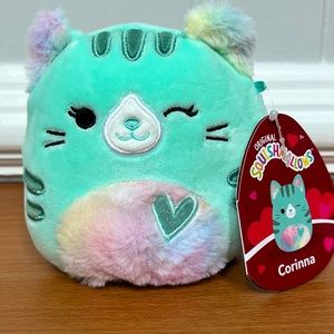 NWT Valentine Edition Squishmallows Corinna the Cat 5” Plush Toy Kellytoys